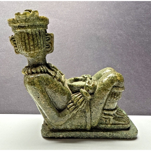 Vintage Chacmool Toltec Mayan Figurine Crushed Stone Resin Composite As Is Read - Picture 5 of 13